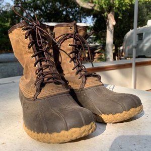 L.L. Bean 10" Waxed Canvas Hunting Boots Sz 10M